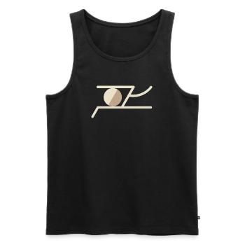 Abstract Symbol in Warm Earth Tones – Geometric - Men's Premium Organic Tank Top - black - Front - AI Model Male 178 light (178cm)