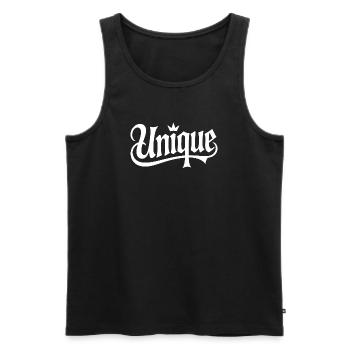 unique unique unique self-worth unique - Men's Premium Organic Tank Top - black - Front - AI Model Male 178 light (178cm)