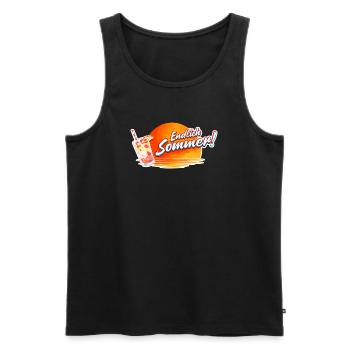 Endlich Sommer Sonnen Drink Grafik - Männer Premium Bio Tank Top - Schwarz - Vorne - AI Model Male 178 light (178cm)