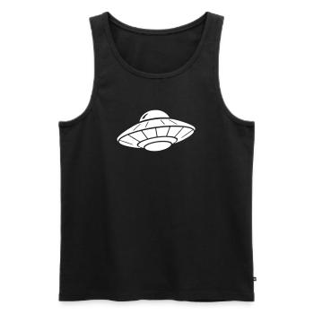 UFO Raumschiff Clean Silhouette Vektor - Männer Premium Bio Tank Top - Schwarz - Vorne - AI Model Male 178 light (178cm)