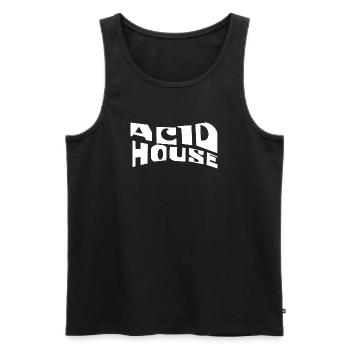 Acid House Retro Typography - Men's Premium Organic Tank Top - black - Front - AI Model Male 178 light (178cm)