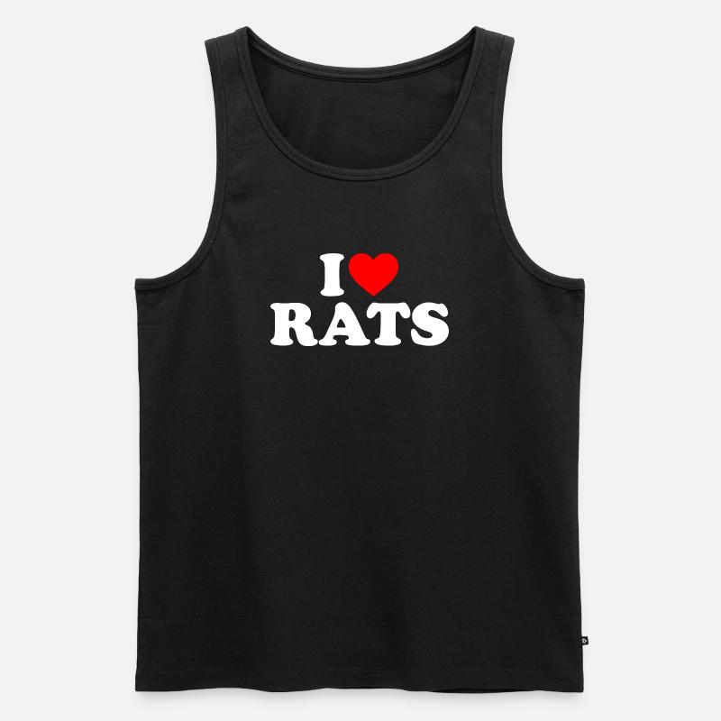Ich liebe Ratten - Männer Premium Bio Tank Top - Schwarz