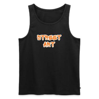 Art de Rue Graffiti Orange - Débardeur bio Premium Homme - noir - Devant - Michal (187cm)