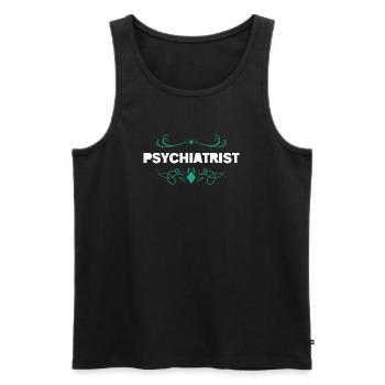 Psychiatrist Flourish Typographie - Débardeur bio Premium Homme - noir - Devant - Michal (187cm)