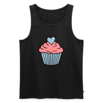 coeur de gâteau - Débardeur bio Premium Homme - noir - Devant - Michal (187cm)