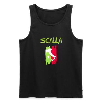 Scilla Calabria Scilla Kalabrien Souvenir - Männer Premium Bio Tank Top - Schwarz - Vorne - AI Model Male 178 light (178cm)