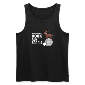 boccia patanque boulespieler "bock auf boccia" - Männer Premium Bio Tank Top - Schwarz - Vorne - Michal (187cm)