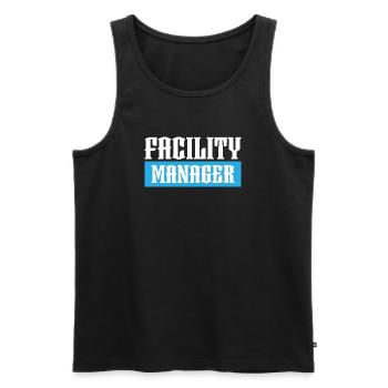 tshirt facility manager noir - Débardeur bio Premium Homme - noir - Devant - AI Model Male 178 light (178cm)