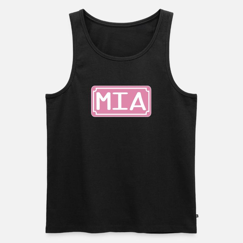 VORNAME MIA MÄDCHENNAME - Männer Premium Bio Tank Top - Schwarz