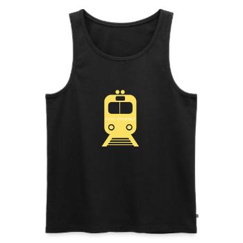 Train journey Lyon - Grenoble (shuttle service) - Men's Premium Organic Tank Top - black - Front - AI Model Male 178 light (178cm)