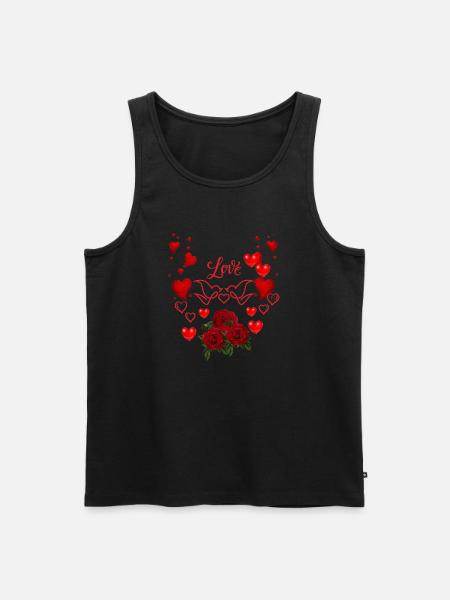 Love Hearts essential love - Men's Premium Organic Tank Top - black