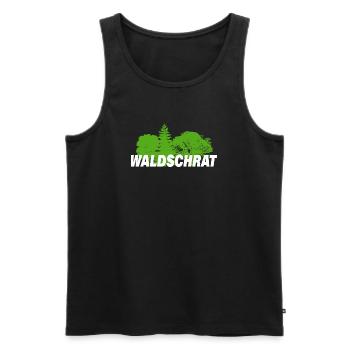 WALDSCHRAT - Männer Premium Bio Tank Top - Schwarz - Vorne - AI Model Male 178 light (178cm)