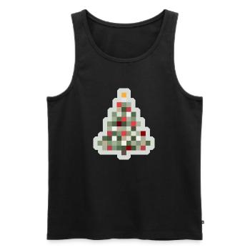 Arbre de Noël rétro 8 bits Noël - Débardeur bio Premium Homme - noir - Devant - Michal (187cm)