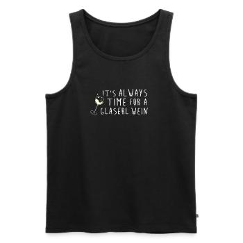 always time for wine denglisch lustig weinsprüche - Männer Premium Bio Tank Top - Schwarz - Vorne - Michal (187cm)