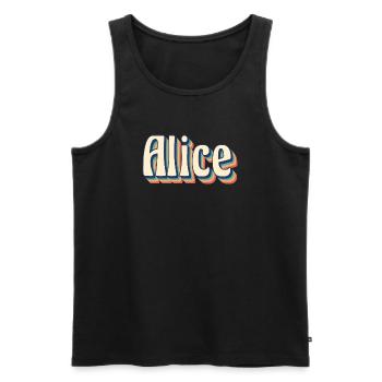 Idée cadeau t-shirt t-shirt rétro vintage Alice - Débardeur bio Premium Homme - noir - Devant - AI Model Male 178 light (178cm)