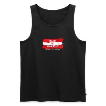 blad is wurscht schirch warad oasch österreich - Männer Premium Bio Tank Top - Schwarz - Vorne - AI Model Male 178 light (178cm)