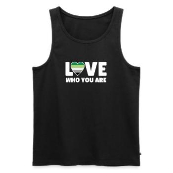 Liebe, wer du bist - Männer Premium Bio Tank Top - Schwarz - Vorne - AI Model Male 178 light (178cm)