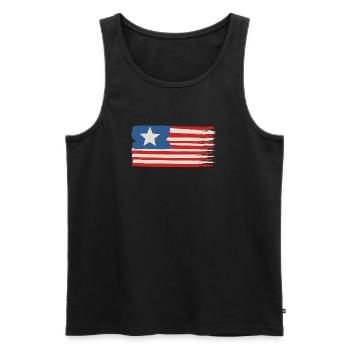 Ein Stern USA Flagge - Männer Premium Bio Tank Top - Schwarz - Vorne - Michal (187cm)