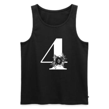 Nummer 4 Schwarze Blumen - 4. Blumenjubiläum - Männer Premium Bio Tank Top - Schwarz - Vorne - AI Model Male 178 light (178cm)