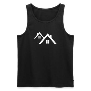 Roof - Men's Premium Organic Tank Top - black - Front - AI Model Male 178 light (178cm)