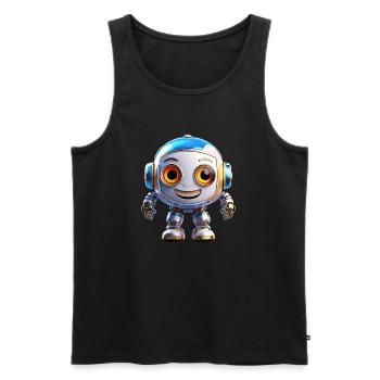Robot - Débardeur bio Premium Homme - noir - Devant - Michal (187cm)