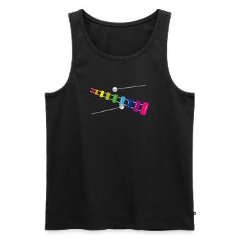 Xylophone arc-en-ciel – instrument de musique coloré - Débardeur bio Premium Homme - noir - Devant - AI Model Male 178 light (178cm)