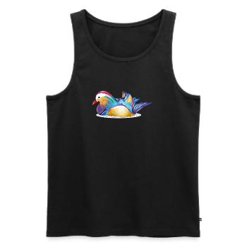 Colourful mandarin duck on the water – colourful elegance - Men's Premium Organic Tank Top - black - Front - Michal (187cm)