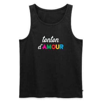 Onkel der Liebe - Familie - Weihnachten - Männer Premium Bio Tank Top - Schwarz - Vorne - Michal (187cm)