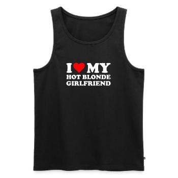 I love my blonde girlfriend - Men's Premium Organic Tank Top - black - Front - Michal (187cm)