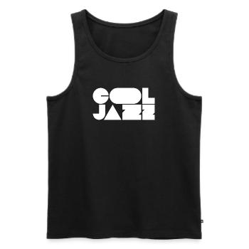 Kühnes, cooles Jazz-Logo-Design - Männer Premium Bio Tank Top - Schwarz - Vorne - AI Model Male 178 light (178cm)