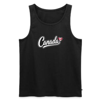 Scénario canadien avec cœur de feuille d’érable Fan patriotique - Débardeur bio Premium Homme - noir - Devant - AI Model Male 178 light (178cm)