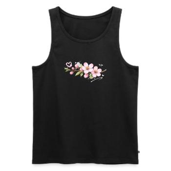Pfirsichbluten_Graffiti - Men's Premium Organic Tank Top - black - Front - Michal (187cm)