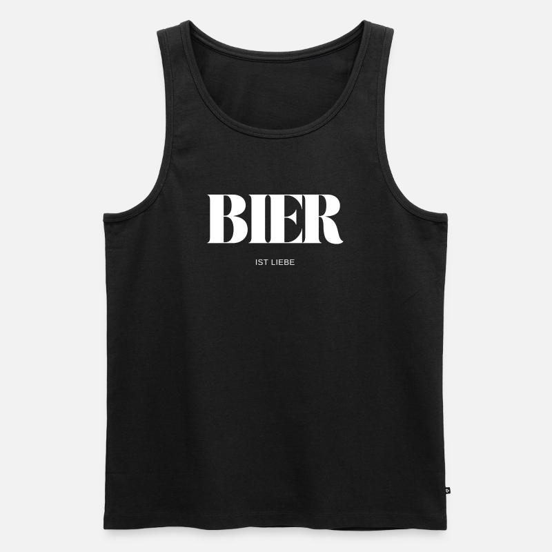 Bier ist Liebe - Männer Premium Bio Tank Top - Schwarz