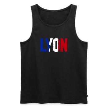 Lyon Frankreich - Männer Premium Bio Tank Top - Schwarz - Vorne - Michal (187cm)
