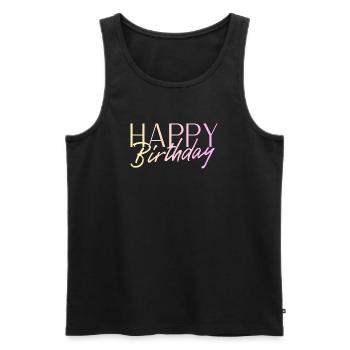 Bon anniversaire - Débardeur bio Premium Homme - noir - Devant - Michal (187cm)