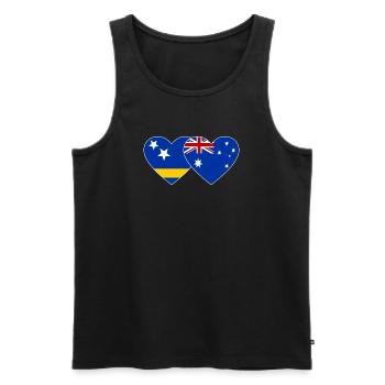 Curacao_Australien_Flagge_Herz - Débardeur bio Premium Homme - noir - Devant - Michal (187cm)