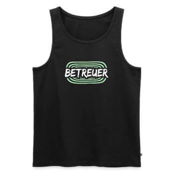 Betreuer Logo Schriftzug - Männer Premium Bio Tank Top - Schwarz - Vorne - Michal (187cm)