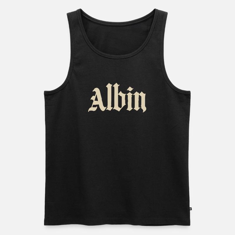 Abhin in Gothic Script - Men's Premium Organic Tank Top - black