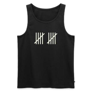 10 strokes - Men's Premium Organic Tank Top - black - Front - Michal (187cm)