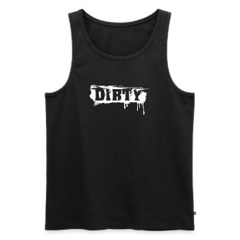 dirty brush lettering graffiti used look - Männer Premium Bio Tank Top - Schwarz - Vorne - AI Model Male 178 light (178cm)