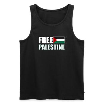 Free Palestine - Débardeur bio Premium Homme - noir - Devant - AI Model Male 178 light (178cm)
