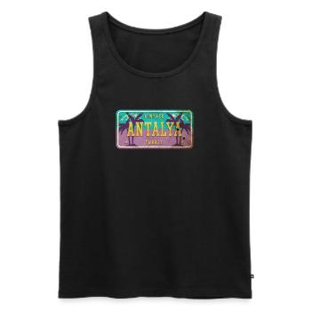 Antalya Turkey Beach Vintage Sign - Men's Premium Organic Tank Top - black - Front - Michal (187cm)