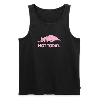 Not Today Cat Lazy Funny Work - Men's Premium Organic Tank Top - black - Front - AI Model Male 178 light (178cm)