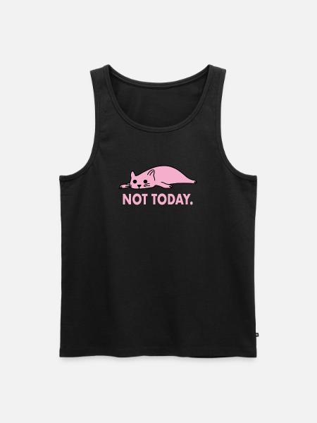Not Today Cat Lazy Funny Work - Men's Premium Organic Tank Top - black