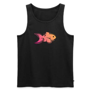 poisson poisson eau couleurs de la mer symbole icône logo - Débardeur bio Premium Homme - noir - Devant - AI Model Male 178 light (178cm)
