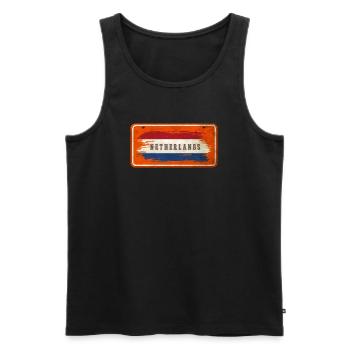 netherlands vintage flag sign - Men's Premium Organic Tank Top - black - Front - Michal (187cm)