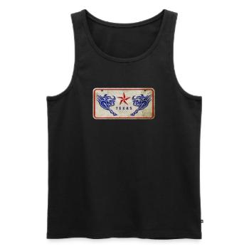 Bouclier du Texas - Débardeur bio Premium Homme - noir - Devant - Michal (187cm)