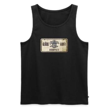 Glück auf Ruhrpott Schild - Männer Premium Bio Tank Top - Schwarz - Vorne - AI Model Male 178 light (178cm)