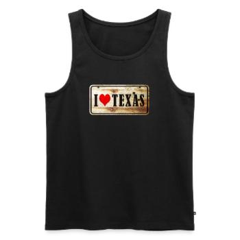 Ich liebe Texas - Männer Premium Bio Tank Top - Schwarz - Vorne - AI Model Male 178 light (178cm)
