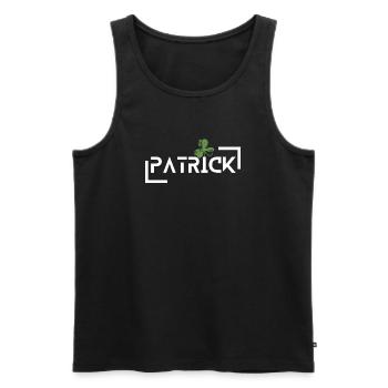 Patrick Lucky Irish Festival Vibes Shirt - Men's Premium Organic Tank Top - black - Front - Michal (187cm)